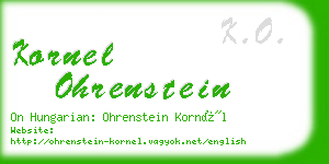 kornel ohrenstein business card